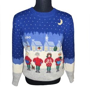 Susan Bristol Blue Holiday Sweater